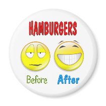 Hamburgers Before After Magnets