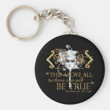 Hamlet "own self be true" Quote (Gold Version) Keychain