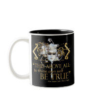 Hamlet "own self be true" Quote (Gold Version) Coffee Mug