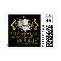 Hamlet "own self be true" Quote (Gold Version) Postage