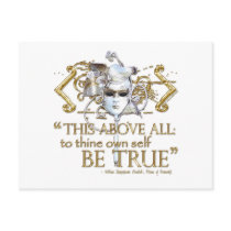 Hamlet "own self be true" Quote (Gold Version) Post Cards
