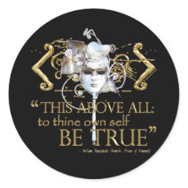 Hamlet "own self be true" Quote (Gold Version) Sticker