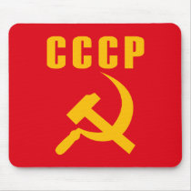 hammer and sickle cccp ussr mouse pad