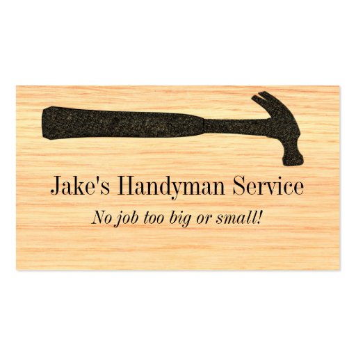 Hammer Construction Business Card (front side)