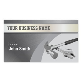 Hammer Construction Metal Texture business card