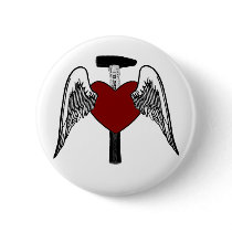 Hammer Heart Pinback Button