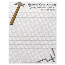 Hammer & Nails Letterhead by Customizables Hammer & Nails Letterhead