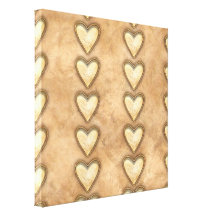 Hammered Copper Hearts Stretched Canvas Prints