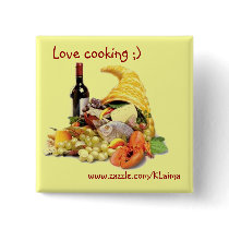 Hamper with vine, Love cookong buttons