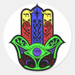HAMSA and CHI Round Sticker