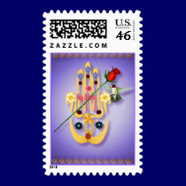 Hamsa and Flowers  Postage postage