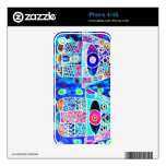 Hamsa azul doble iPhone 4S calcomanía