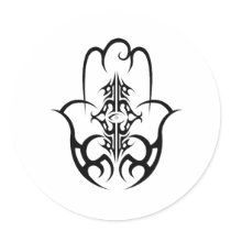 HAMSA - black and white stickers by WhenInRoma HAMSA - black and white stickers