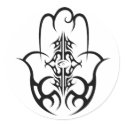 HAMSA - black and white stickers by WhenInRoma HAMSA - black and white stickers