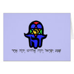 Hamsa black/yellow with shemah card