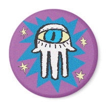 Hamsa Hand of God Blue with Purple magnets