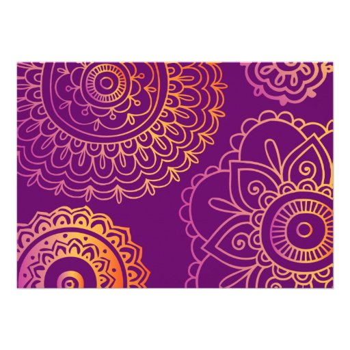 HAMSA HAND Red Orange Baby Naming Invitation