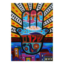 Hamsa Judaica Bar Bat Mitzvah Invitation invitations
