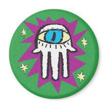 Hamsa Purple and Green magnets by jomodad Hamsa Purple and Green magnets