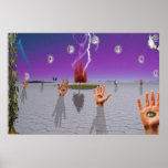 Hamsa Tree of Life Surrealism Poster