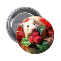 Hamster and mistletoe buttons