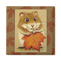 Hamster & Autumn Leaf - Magnet by gabycat Hamster & Autumn Leaf - Magnet