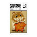 Hamster & Autumn Leaf postage