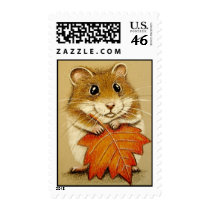 Hamster & Autumn Leaf Postage