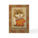 Hamster & Autumn Leaf - Thanksgiving Card