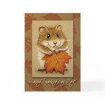 Hamster & Autumn Leaf - Thanksgiving Card by gabycat Hamster & Autumn Leaf - Thanksgiving Card