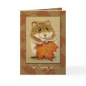 Hamster & Autumn Leaf - Thanksgiving Card by gabycat Hamster & Autumn Leaf - Thanksgiving Card