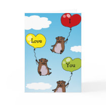Hamster balloons, I love you cards