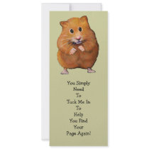 HAMSTER BOOK MARK: "Tuck Me In" Custom Announcements