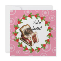 Hamster in a sled invitations