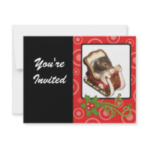 Hamster in a sled invitations by JellyRollDesigns Hamster in a sled invitations