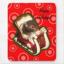 Hamster in a sled mousepads