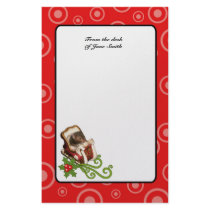 Hamster in a sled stationery