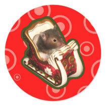 Hamster in a sled stickers by JellyRollDesigns Hamster in a sled stickers