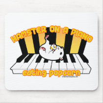 Hamster on a piano eating popcorn mousepads by hamsteronapiano Hamster on a piano eating popcorn mousepads