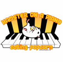 Hamster on a piano eating popcorn photo sculptures by hamsteronapiano Hamster on a piano eating popcorn photo sculptures