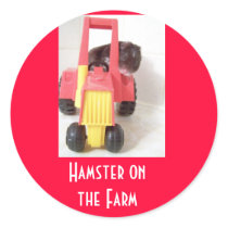 Hamster on the Farm Round Sticker