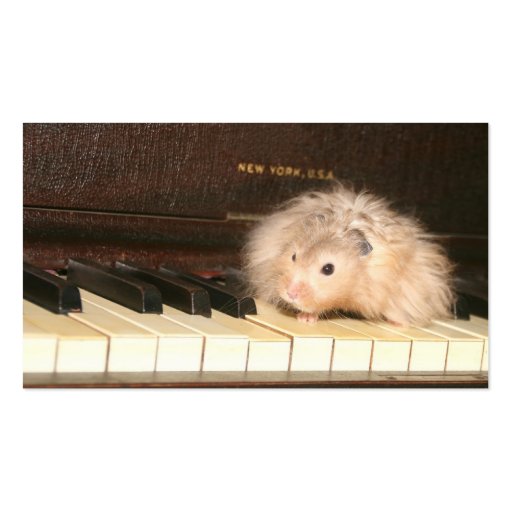 Hamster piano business card (front side)