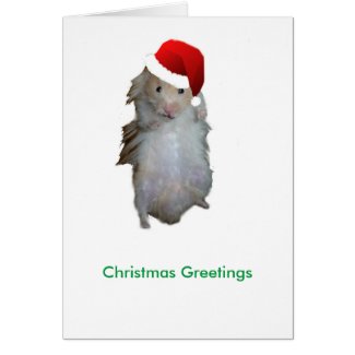 Hamster Santa Greeting Card