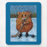 HAMSTER WITH HOCKEY STICK: ART MOUSEPADS