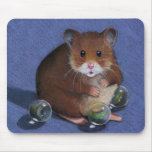 HAMSTER WITH MARBLES: ART MOUSE PAD