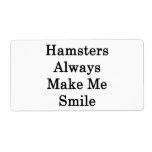 Hamsters Always Make Me Smile Shipping Label