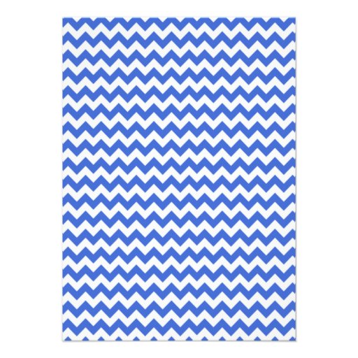 Han Blue Chevron Stripes Personalized Invitations