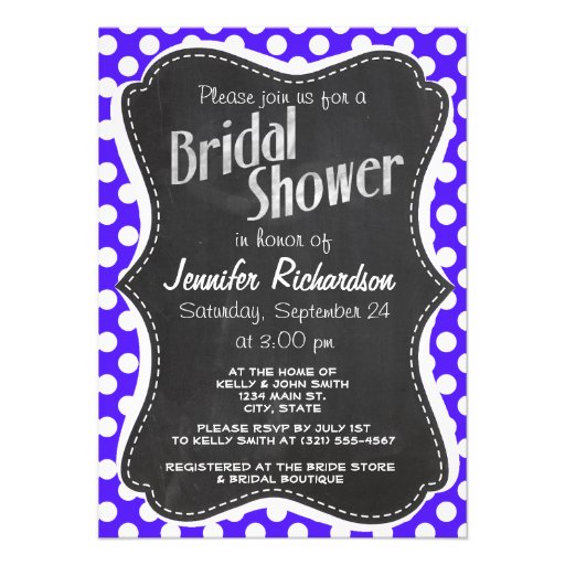 Han Purple Polka Dots; Chalkboard Personalized Announcement