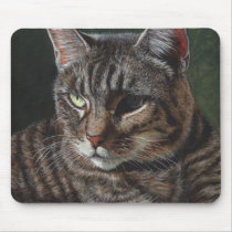Hana Gray Tabby Cat Mouse Pad