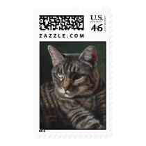 Hana Gray Tabby Cat Stamps